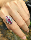 SJ1788 - Ruby with Diamond Ring Set in 18 Karat White Gold Setting