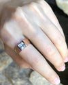 SJ1974 - White Sapphire Ring Set in 18 Karat Rose Gold Settings