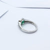 SJ1210 - Emerald with Diamond Ring Set in 18 Karat White Gold Settings