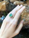 SJ1800 - Emerald with Diamond Ring Set in 18 Karat Gold Settings