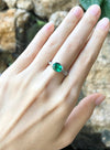 SJ1210 - Emerald with Diamond Ring Set in 18 Karat White Gold Settings
