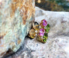 SJ1906 - Pink Sapphire and Peridot with Diamond Earrings Set in 18 Karat Gold Settings