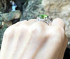 SJ1160 - Peridot with Diamond Ring Set in 18 Karat White Gold Settings
