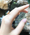 SJ1318 - Blue Sapphire with Diamond Ring Set in 18 Karat Gold Settings