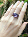 SJ1986 - Amethyst with Pink Sapphire Ring Set in 18 K White Gold