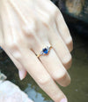 SJ1208 - Blue Sapphire with Diamond Ring Set in 18 Karat Gold Settings