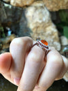 SJ6176 - Fire Opal with Orange Sapphire and Diamond Ring in 18 Karat White Gold Settings
