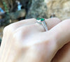 SJ1210 - Emerald with Diamond Ring Set in 18 Karat White Gold Settings