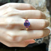 SJ2026 - Tanzanite with Pink Sapphire Ring Set in 18 Karat Rose Gold Settings
