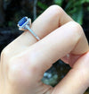 SJ1406 - GRS Certified 5 Cts Ceylon Blue Sapphire with Diamond Ring in Platinum 950