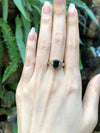 SJ2126 - Blue Sapphire with Diamond Ring Set in 18 Karat Gold Settings
