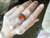 SJ6176 - Fire Opal with Orange Sapphire and Diamond Ring in 18 Karat White Gold Settings
