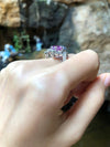 SJ1435 - Blue Sapphire and Pink Sapphire with Diamond Ring Set in 18 Karat White Gold
