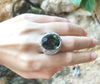 SJ2006 - Green Sapphire with Diamond Ing Set in 18 Karat White Gold Settings