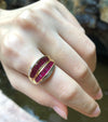 SJ1946 - Ruby with Diamond Ring Set in 18 Karat Gold Settings