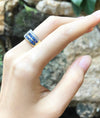 SJ1308 - Blue Sapphire with Diamond Ring Set in 18 Karat Gold Settings