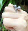 JRB4027 - Tahitian South Sea Pearl & Diamond Ring Set in 18 Karat White Gold Setting