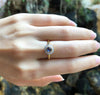 SJ6175 - Cabochon Blue Sapphire with Diamond Ring Set in 18 Karat Gold Settings