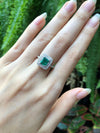 SJ6219 - Emerald with Diamond Ring Set in 18 Karat White Gold Settings