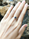 SJ1208 - Blue Sapphire with Diamond Ring Set in 18 Karat Gold Settings