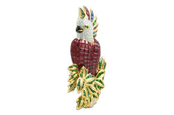 SJ3284 - Ruby, Tsavorite, Blue Sapphire with Diamond Parrot Brooch Set in 18 Karat Gold