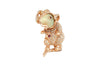 SJ3283 - Opal, Ruby with Brown Diamond Mouse Brooch Set in 18 Karat Rose Gold Settings