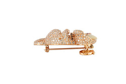 SJ3283 - Opal, Ruby with Brown Diamond Mouse Brooch Set in 18 Karat Rose Gold Settings