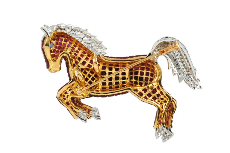 JPHorse - Invisible Setting Ruby, Blue Sapphire & Diamond