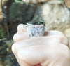 SJ2006 - Green Sapphire with Diamond Ing Set in 18 Karat White Gold Settings