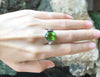SJ1160 - Peridot with Diamond Ring Set in 18 Karat White Gold Settings