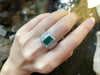 SJ1826 - Emerald with Diamond Ring Set in 18 Karat White Gold Settings