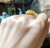 SJ6178 - Peridot with Yellow Diamond Ring Set in 18 Karat Gold Settings