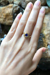 SJ1451 - Blue Sapphire with Diamond Ring Set in 18 Karat Gold Settings