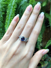 SJ2130 - Blue Sapphire with Diamond Ring Set in 18 Karat White Gold Settings