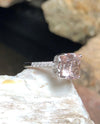 SJ1206 - Morganite with Diamond Ring Set in 18 Karat White Gold Settings