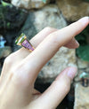 SJ3105 - Peridot, Pink Sapphire with Diamond Ring Set in 18 Karat Gold Settings