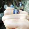 SJ1230 - Emerald with Blue Sapphire with Diamond Ring Set in 18 Karat Gold Settings