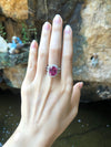 SJ1846 - GIA Certified Unheated 5cts Spinel with Diamond Ring Set in 18 Karat White Gold