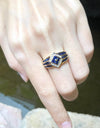 SJ1176 - Blue Sapphire with Diamond Ring Set in 18 Karat Gold Settings