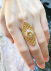 SJ3143 - Yellow Sapphire and Diamond Ring Set in 18 Karat Gold Settings