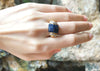 SJ2938 - Blue Sapphire with Diamond Ring Set in 18 Karat Gold Settings