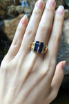SJ1808 - Blue Sapphire with Diamond Ring Set in 18 Karat Gold Settings