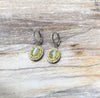 SJ6133 - Cat's Eye Chrysoberyl, Diamond and Yellow Diamond Earrings in 18k White Gold