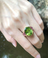 SJ3105 - Peridot, Pink Sapphire with Diamond Ring Set in 18 Karat Gold Settings