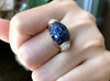 SJ1408 - Blue Sapphire with Diamond Ring Set in 18 Karat Gold Settings