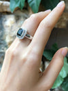 SJ1366 - Green Tourmaline with Diamond Ring Set in 18 Karat White Gold Settings
