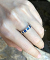 SJ1846 - Blue Sapphire with Diamond Ring Set in 18 Karat Gold Settings