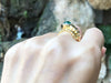 JRB8566 - Cabochon Emerald & Diamond Serpent Ring Set in 18 Karat Gold Setting