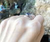 SJ1290 - Blue Sapphire with Diamond Ring Set in 18 Karat White Gold Settings