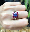 SJ1932 - Tanzanite with Ruby Ring Set in 18 Karat White Gold Settings